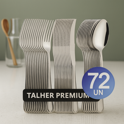 Conjunto de Talheres Elegance 72 Peças – Aço Inox