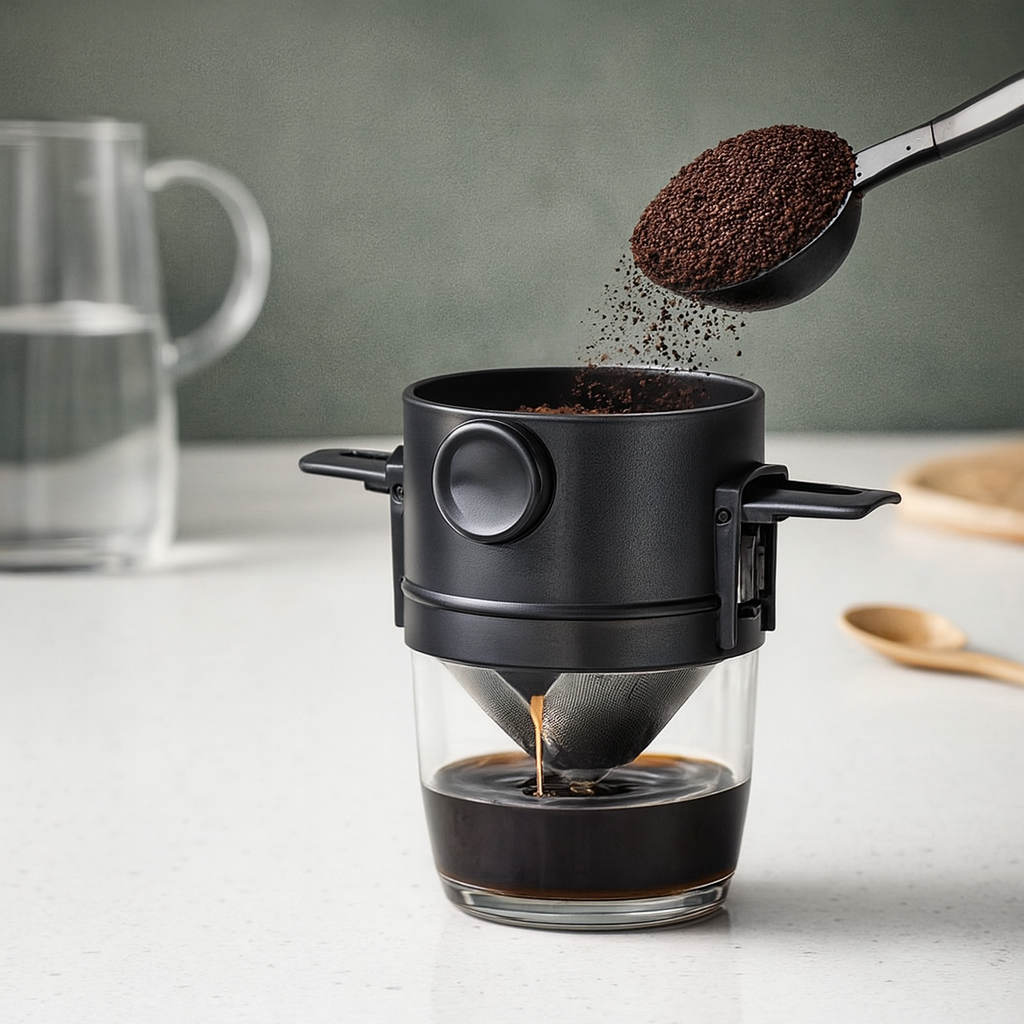 Mini Coador de Café e Chá Portátil – Filtro/Peneira Reutilizável