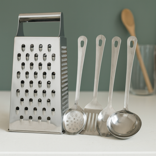 Kit Cozinha Inox 5 Peças + Ralador Grátis