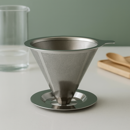 Filtro de Café Inox Reutilizável 102 – Coador Sem Papel, Ecológico e Durável