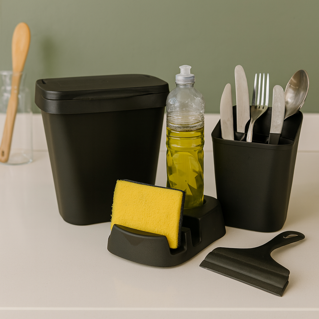 Kit Completo para Pia – 4 Peças Essenciais da Cozinha