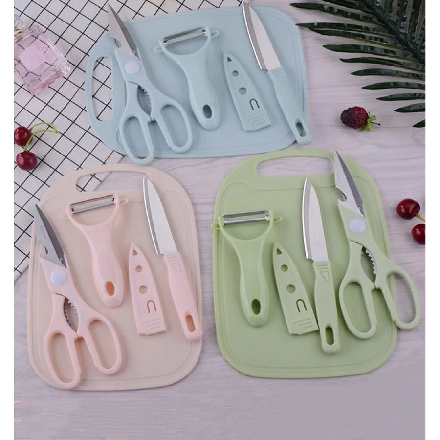 Kit Cozinha Compacto 4 Peças – Conjunto Pastel para Corte e Preparo